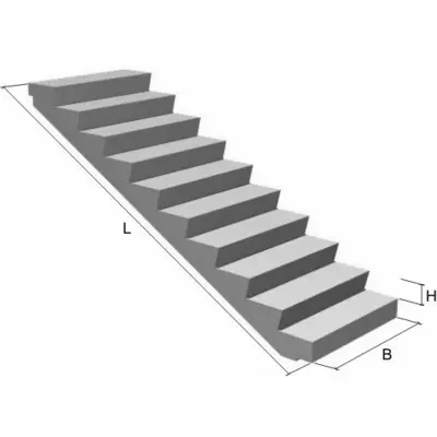 Лестничный марш от производителя 2ЛМФ39.14.17-5